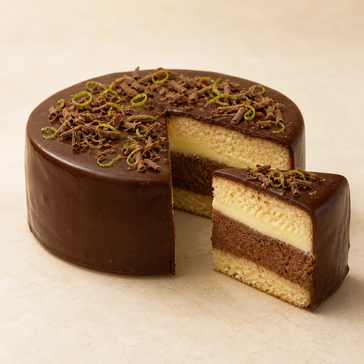Mousse de chocolate com mousse de limão — Bolos