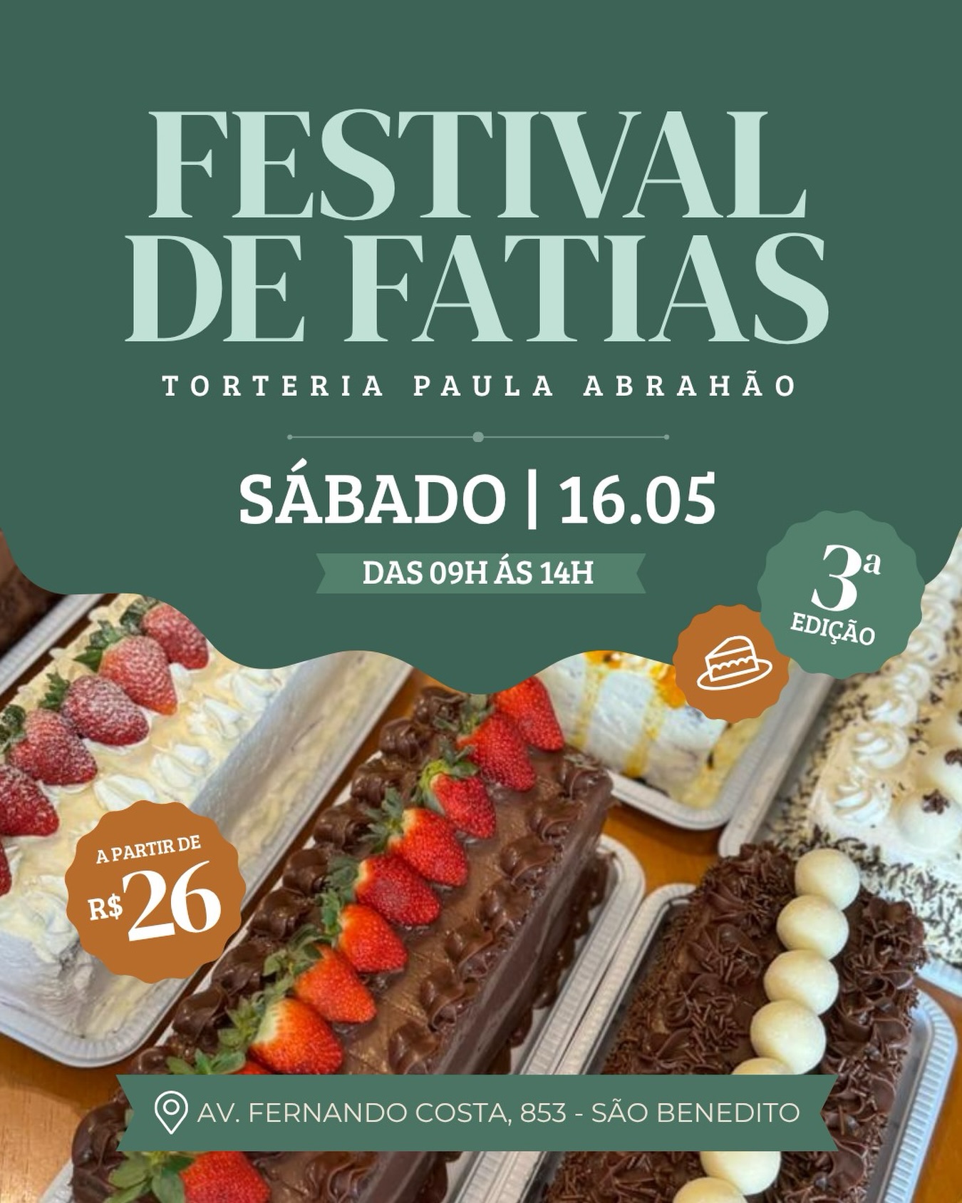 Publicação do Festival de Fatias da Torteria Paula Abrahão
